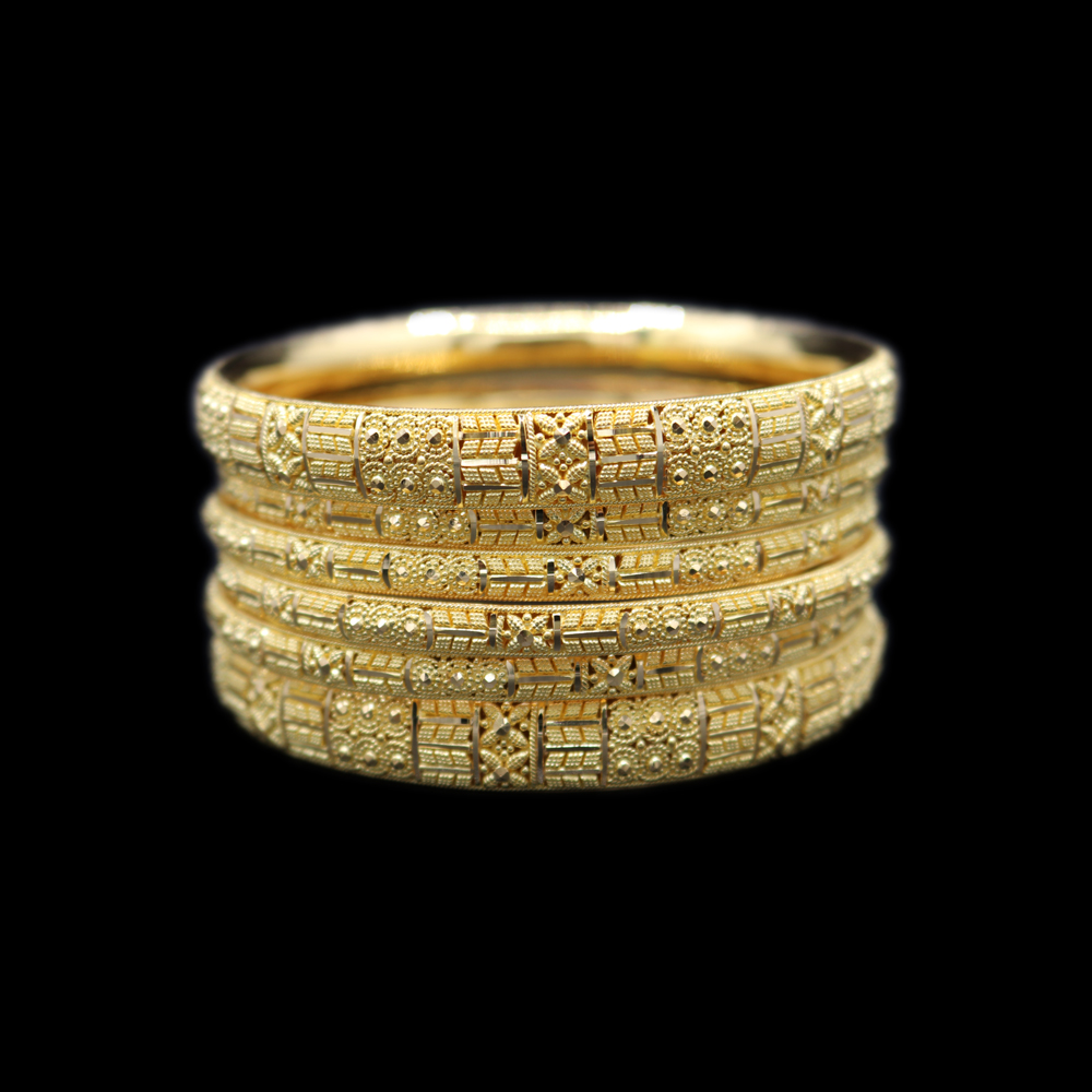 22K Gold Bangle Set (L)