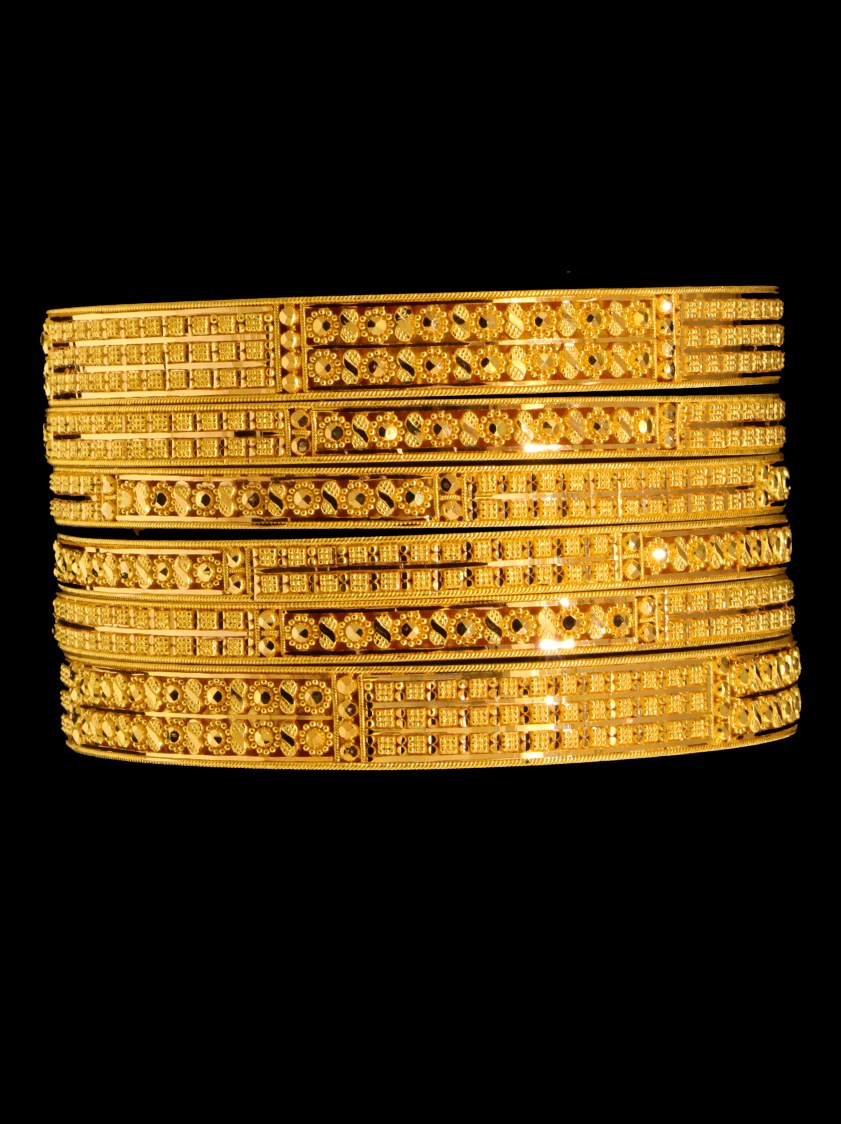 22K Gold Bangle Set (S)