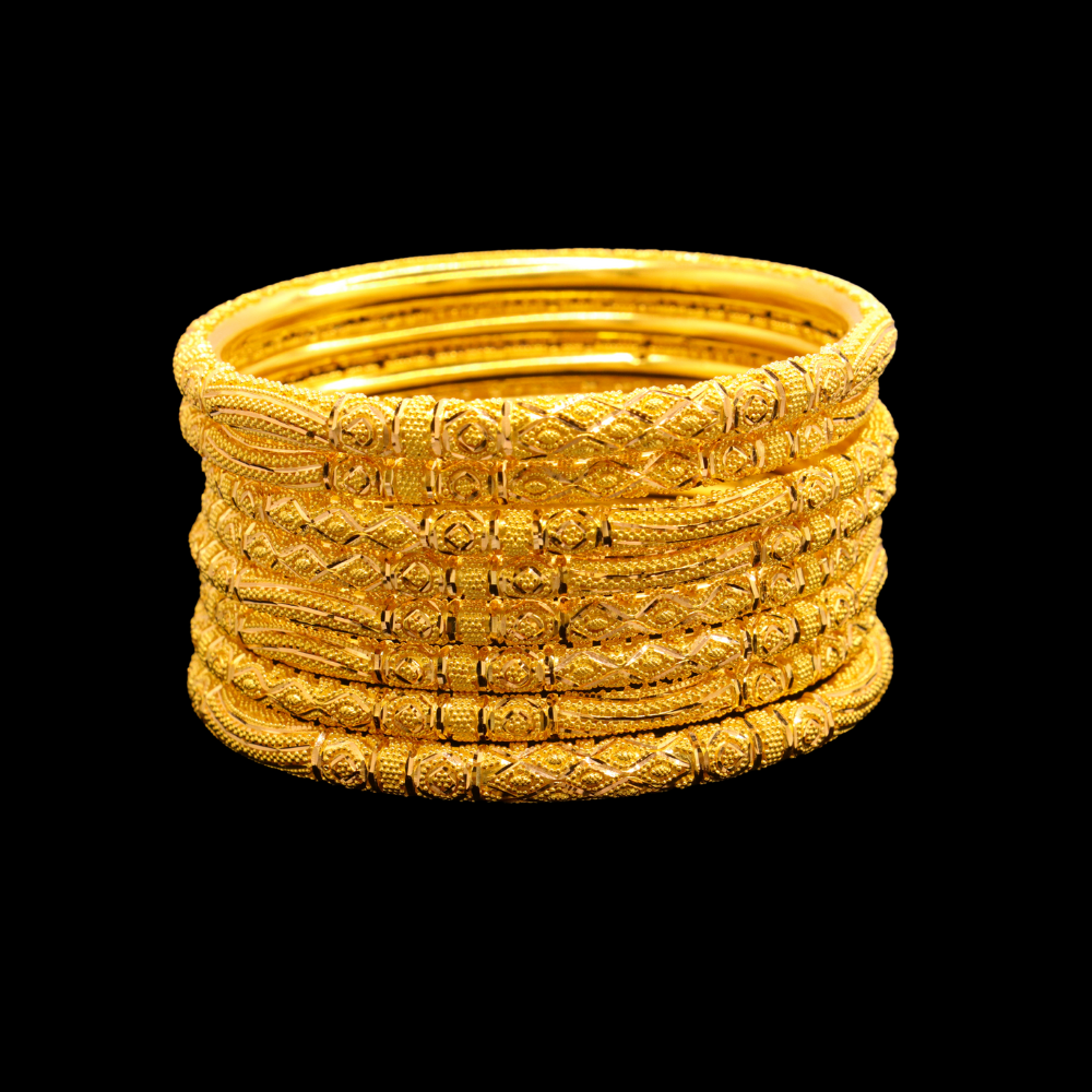 22K Gold Bangle Set (S)