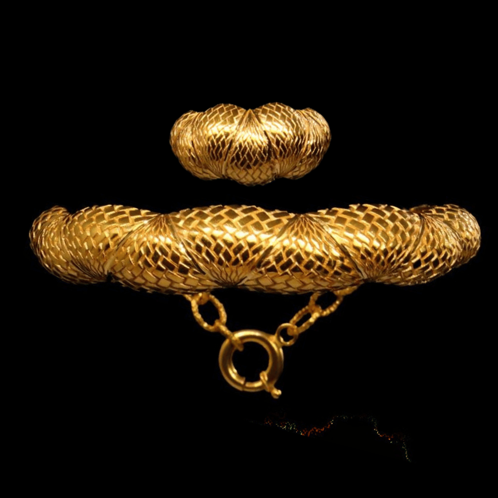 21K Gold Bangle Bracelet Set