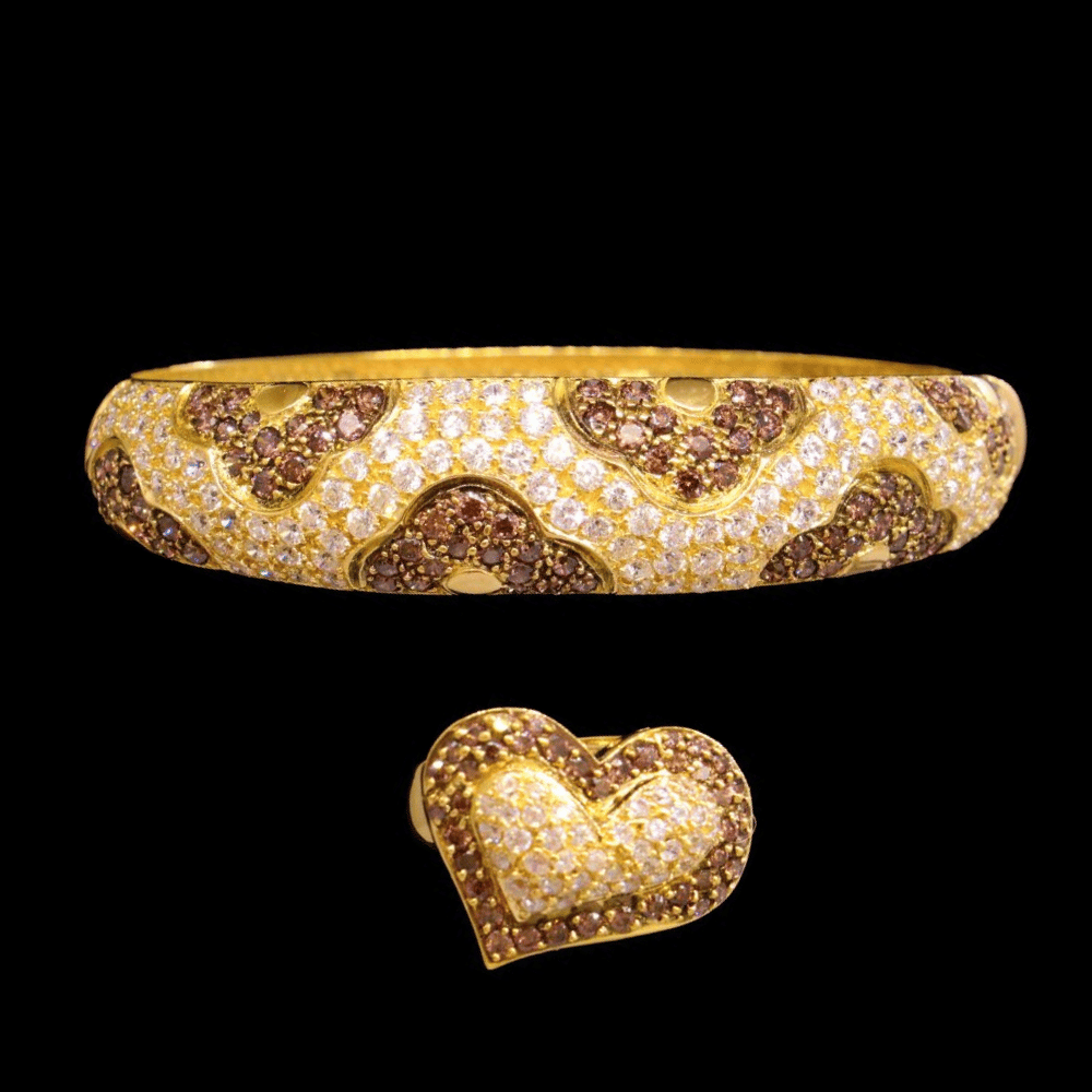 18K Gold Bangle with matching ring