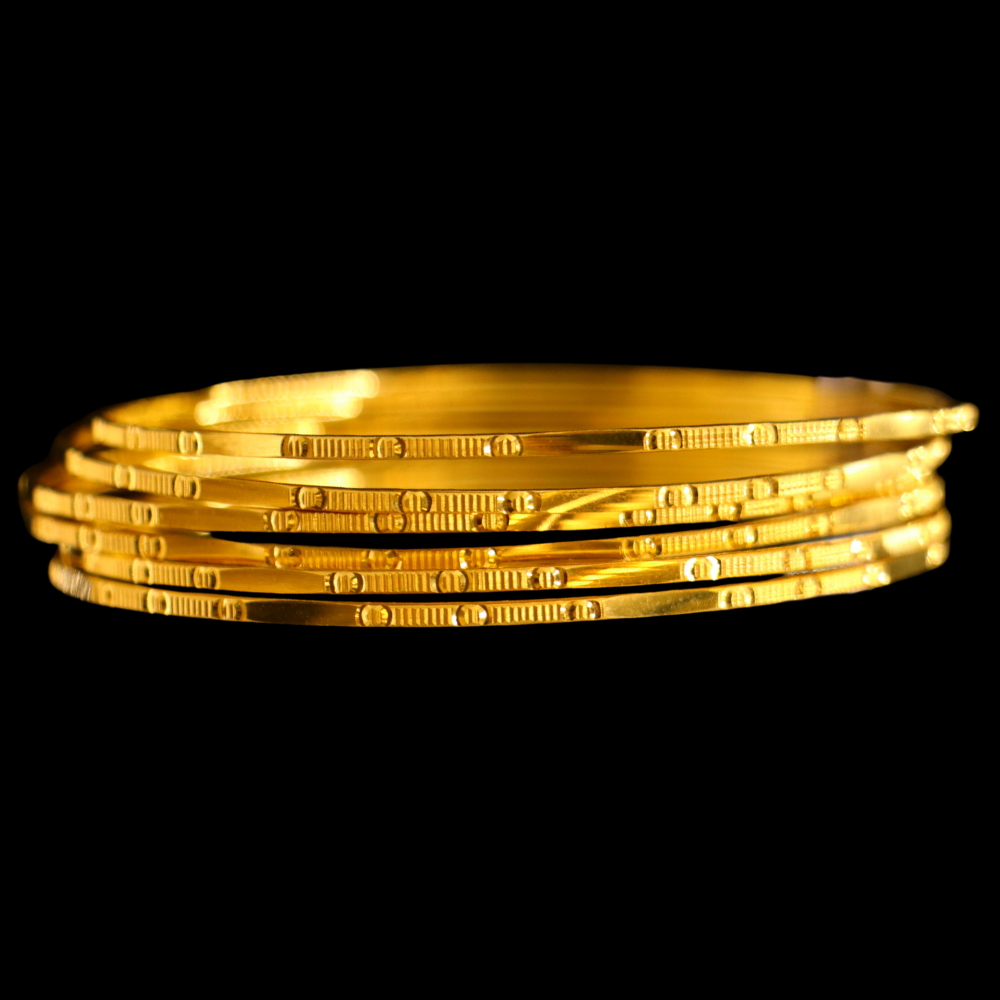 22K Gold Bangle Set (S)
